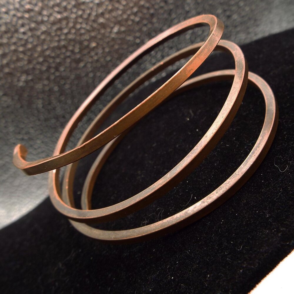 HANDMADE ARTISAN HEAVY COPPER BRUTAL SPIRALING OUT OF CONTROL BANGLE BRACELET 20